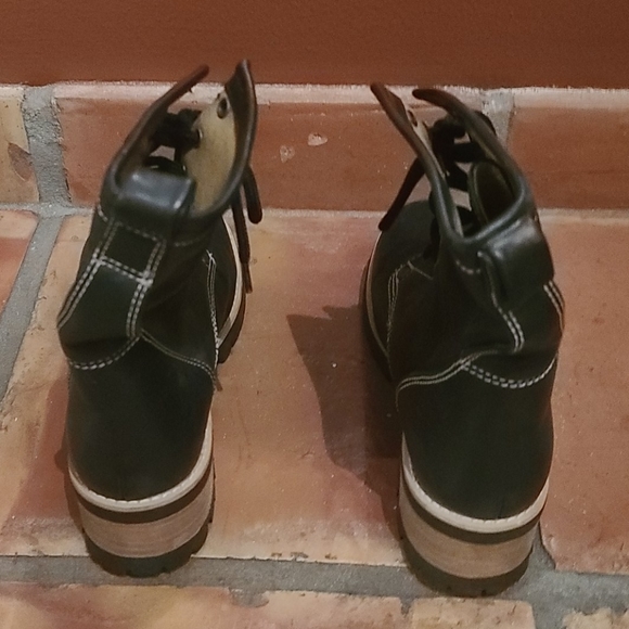 Subterrain black combat boots w/wood detail - Picture 5 of 8